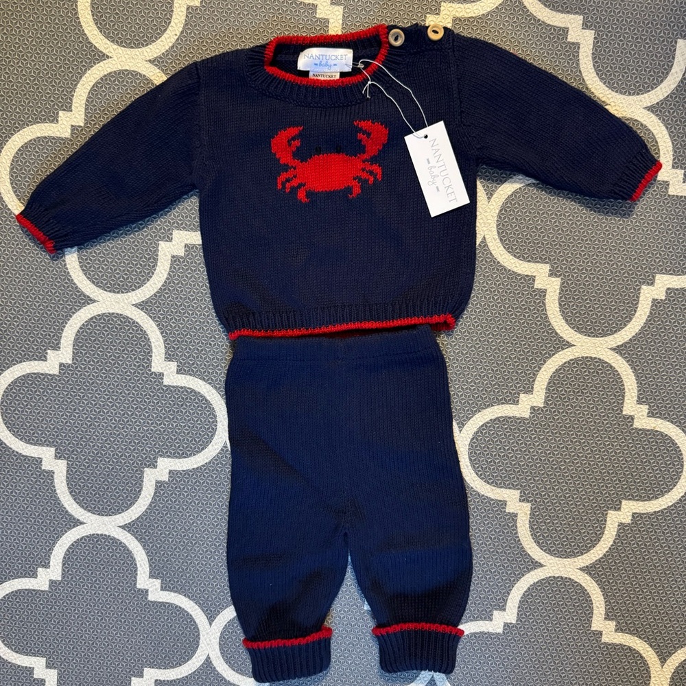 NWT Nantucket Baby Crab Sweater Set